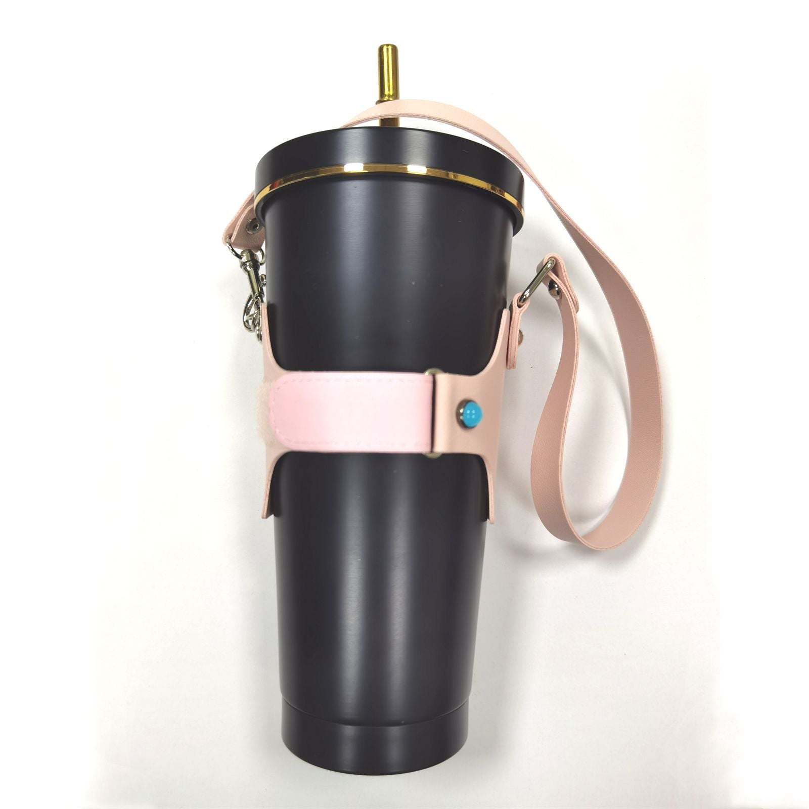 Wholesale Portable Coffee Accessories Adjustable PU Leather Non-slip Cup Holder